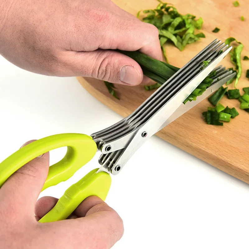 Kitchen Gadgets That Make Life Easier - Muti-Schichten Küchenschere Edelstahl Gemüseschneider Frühlingszwiebel Kräuter