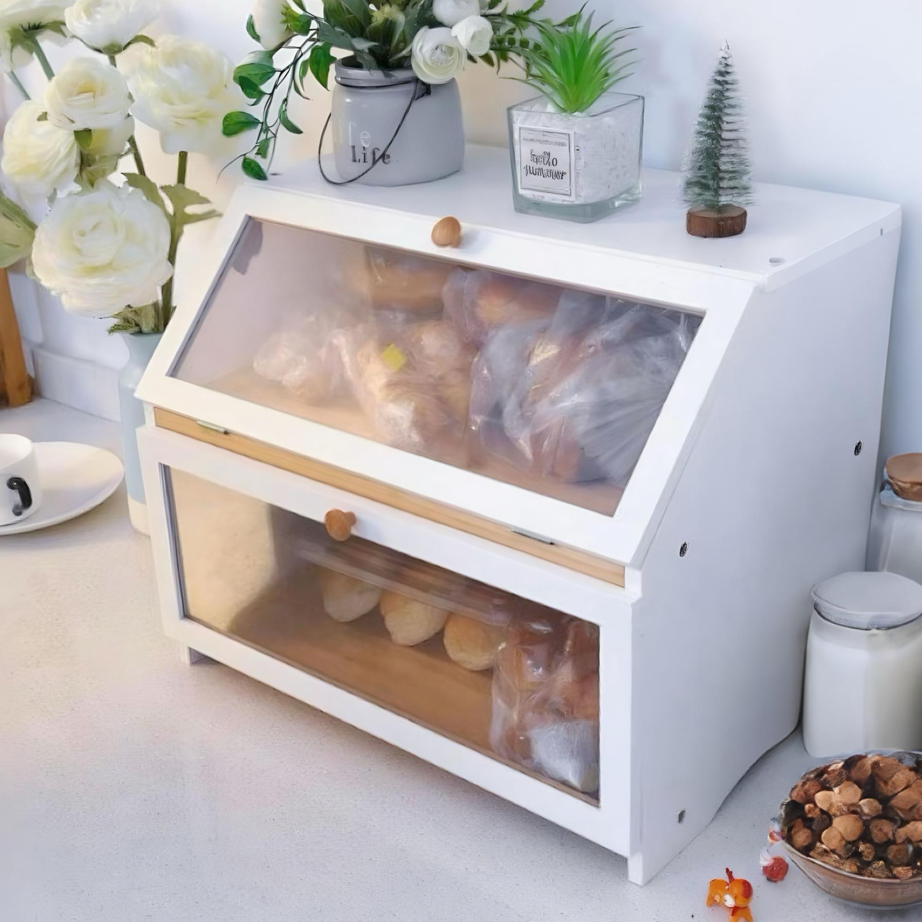 Kitchen Gadgets Organizer - HOMEKOKO Doppelschichtige Brotbox für die Küchenarbeitsplatte,