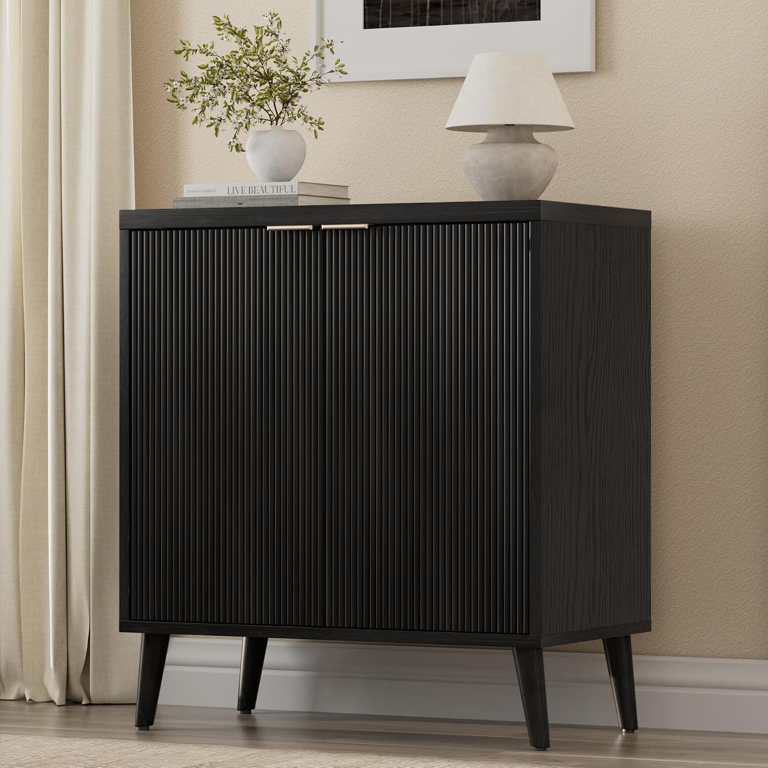 Kitchen Gadgets Organizer - Geriffeltes Buffet-Sideboard mit Stauraum, modernes Sideboard