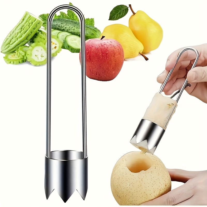 Kitchen Gadgets Plus - Edelstahl Obst- und Gemüseentkerner Paprika-Samenentferner Apfel-Birnen-Entkerner