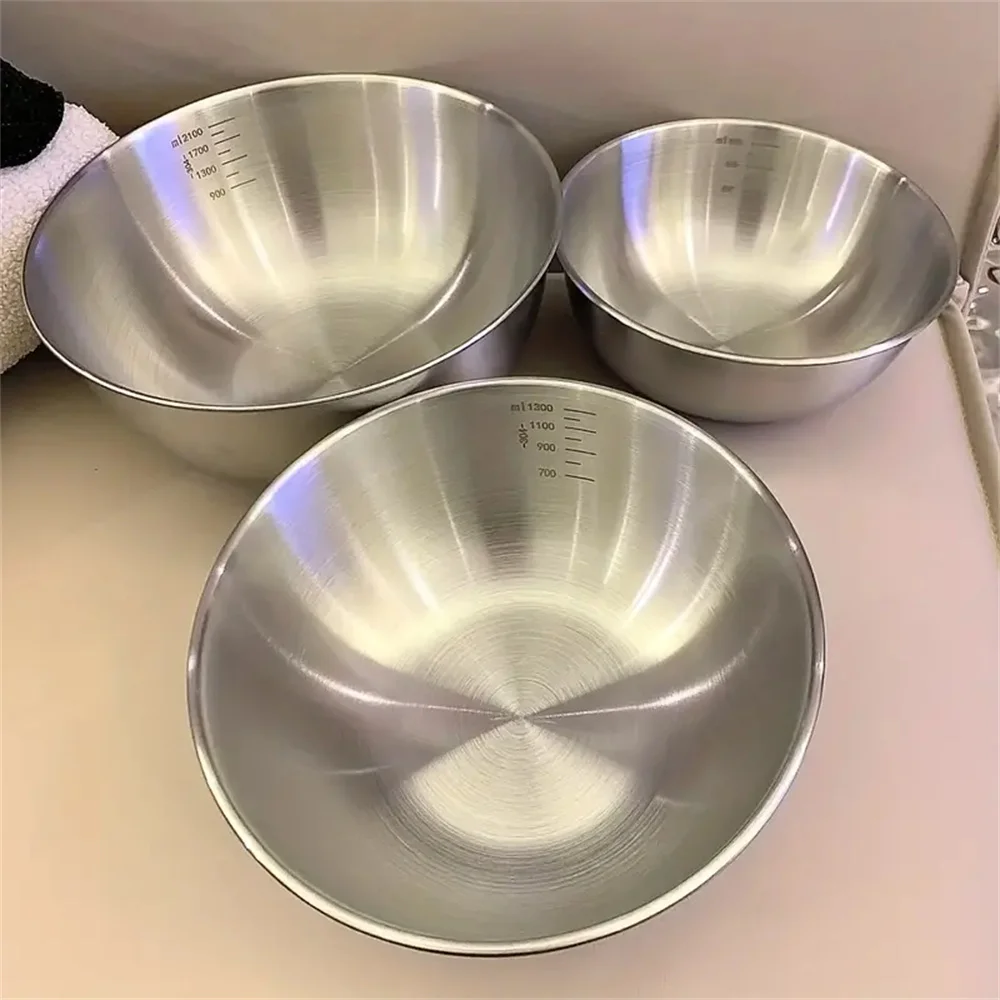 Kitchen Gadgets Organizer - 1-3 Edelstahl-Schüssel-Set mit Skala zum Kochen,