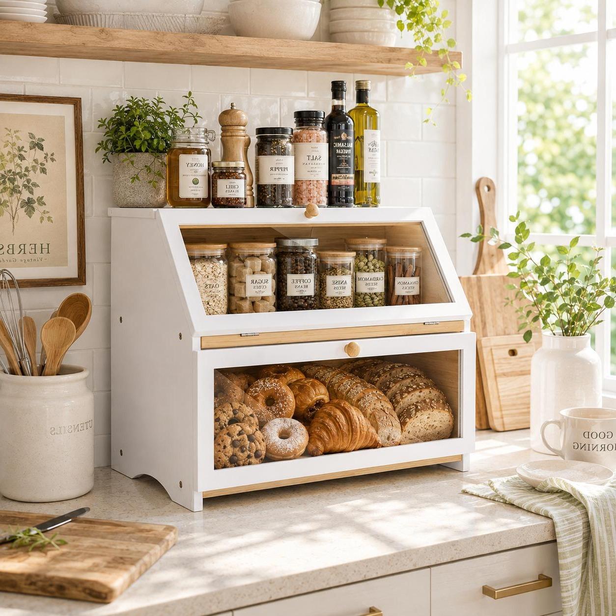 HOMEKOKO Doppelschichtige Brot – Kitchen Gadgets Organizer Bewertung und Preis
