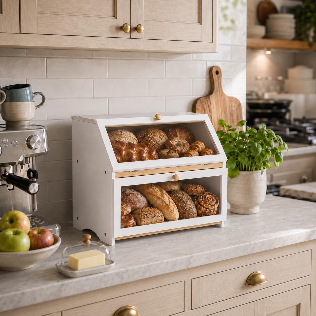 HOMEKOKO Doppelschichtige Brot – Kitchen Gadgets Organizer Bewertung und Preis