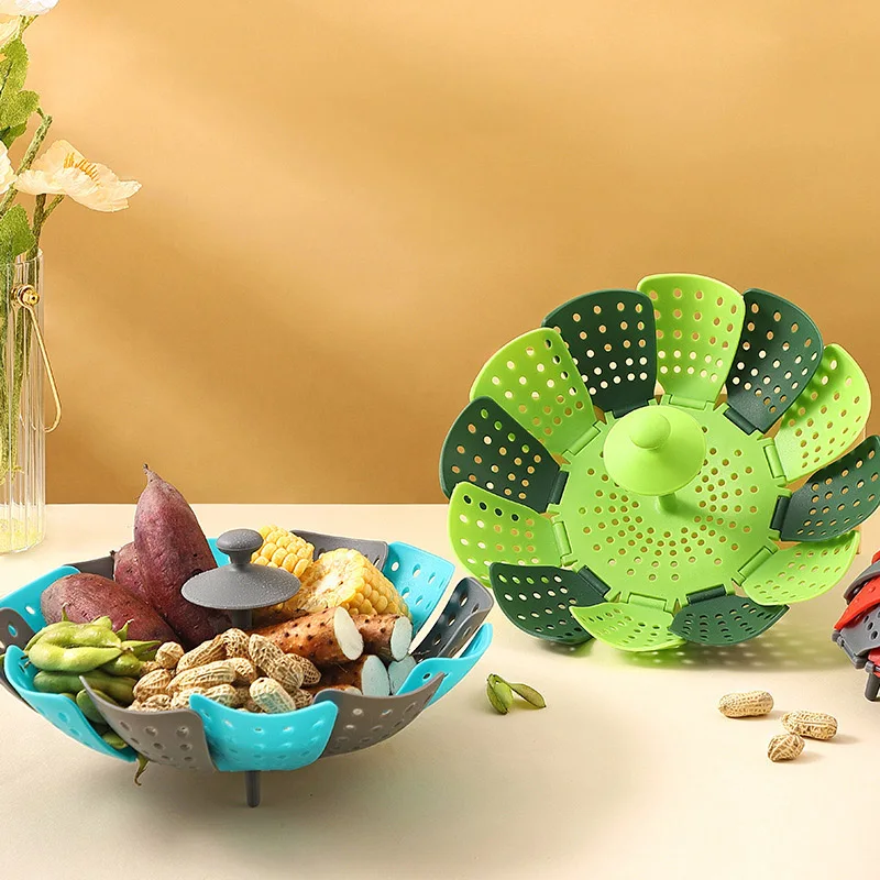 Zusammenklappbarer Dampfgarer  – Silicone Steamer Basket Bewertung und Preis