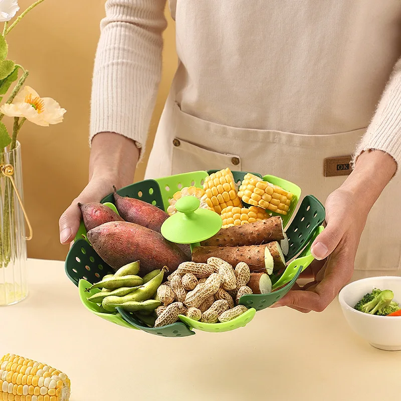 Zusammenklappbarer Dampfgarer  – Silicone Steamer Basket Bewertung und Preis